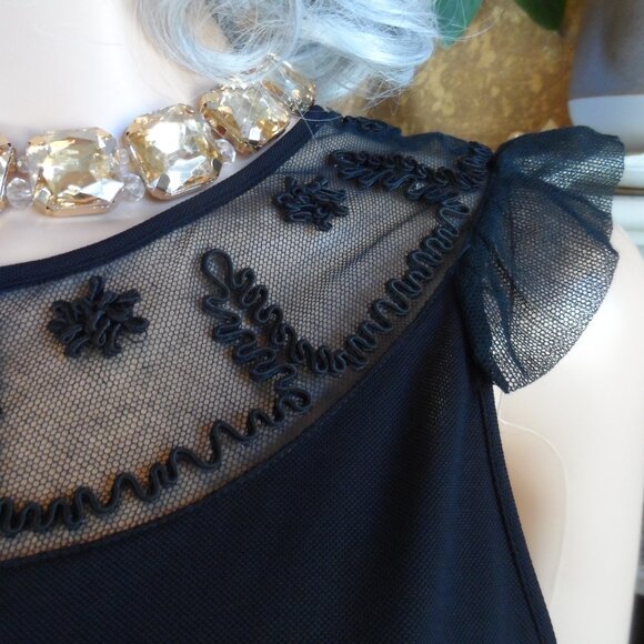 Moschino Cheapandchic Black SHeath Dress with/Embroidery Detail Size 10 - Picture 8 of 16